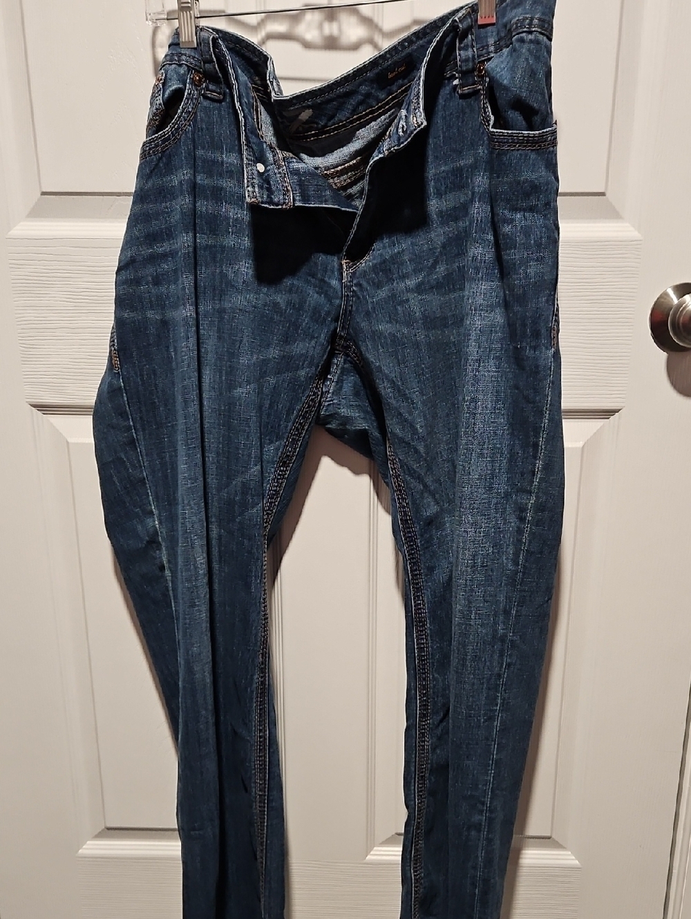 Seven7 Women's Straight Leg Jeans in Dark Blue Wash